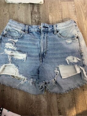 American Eagle Outfitters Light Blue Distressed Denim Cutoff Shorts